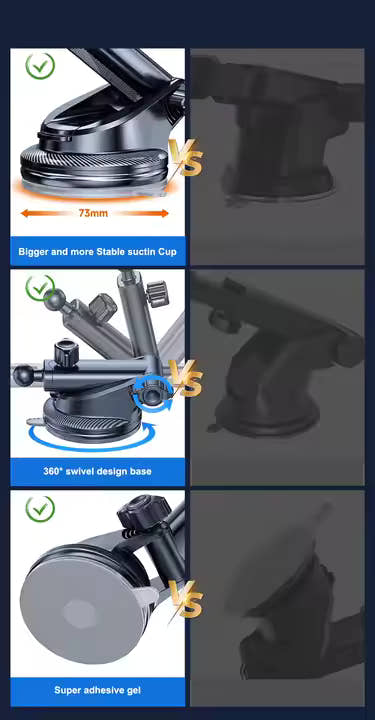 2025 Factory Rotatable Suction Car Mount Vent Windshield Dashboard Mobile Car Phone Holder