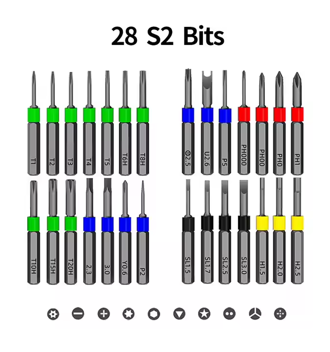 Fanttik E1 MAX 3.7V Mini Electric Screwdriver 50-in-1 Magnetic Bits 5/32''Hex Magnetic Storage, Repair Tool Set for Phone Camera Laptop - Hardware